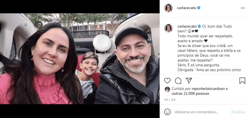 Carla Cecato divide opiniões na web - Reprodução Carla Cecato divide opiniões na web - Reprodução
