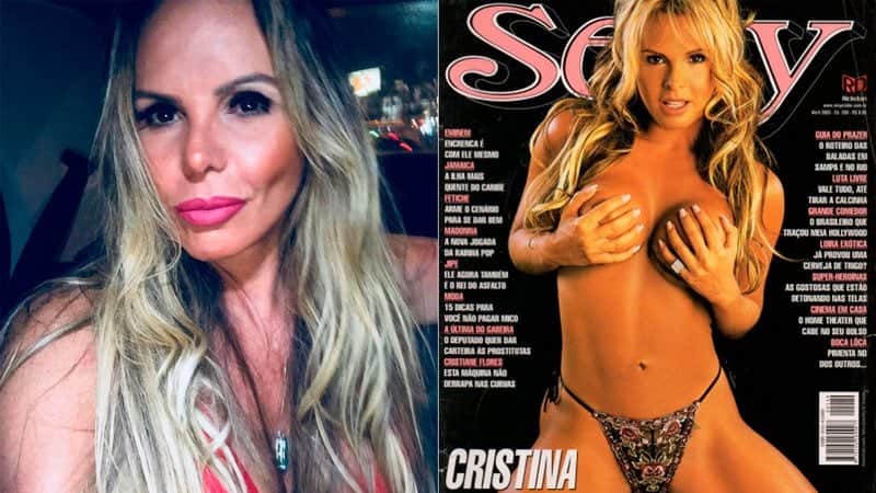 Cristina Mortágua hoje e na época que posou para a revista Sexy (Foto: Reprodução/Instagram)