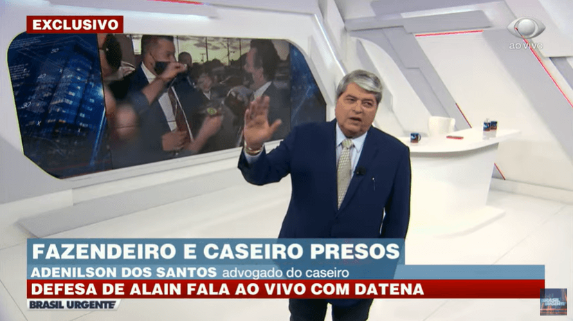 Datena perdeu a linha ao vivo durante o Brasil Urgente (Foto: Reprodução) Datena perdeu a linha ao vivo durante o Brasil Urgente (Foto: Reprodução)