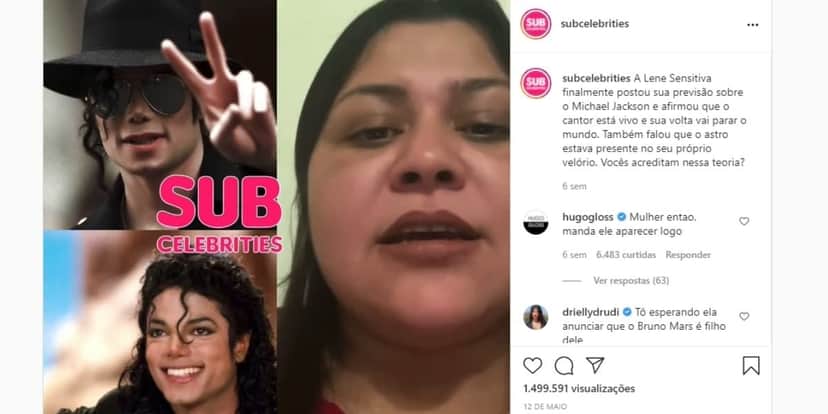 Lene sensitiva escandalizou ao confirmar que Michael Jackson está vivo (Reprodução) Lene sensitiva escandalizou ao confirmar que Michael Jackson está vivo (Reprodução)