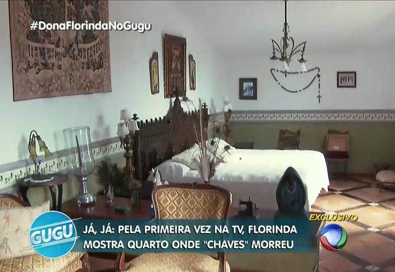 Quarto em que o intérprete de Chaves morreu (Foto: Reprodução/Record) Quarto em que o intérprete de Chaves morreu (Foto: Reprodução/Record)