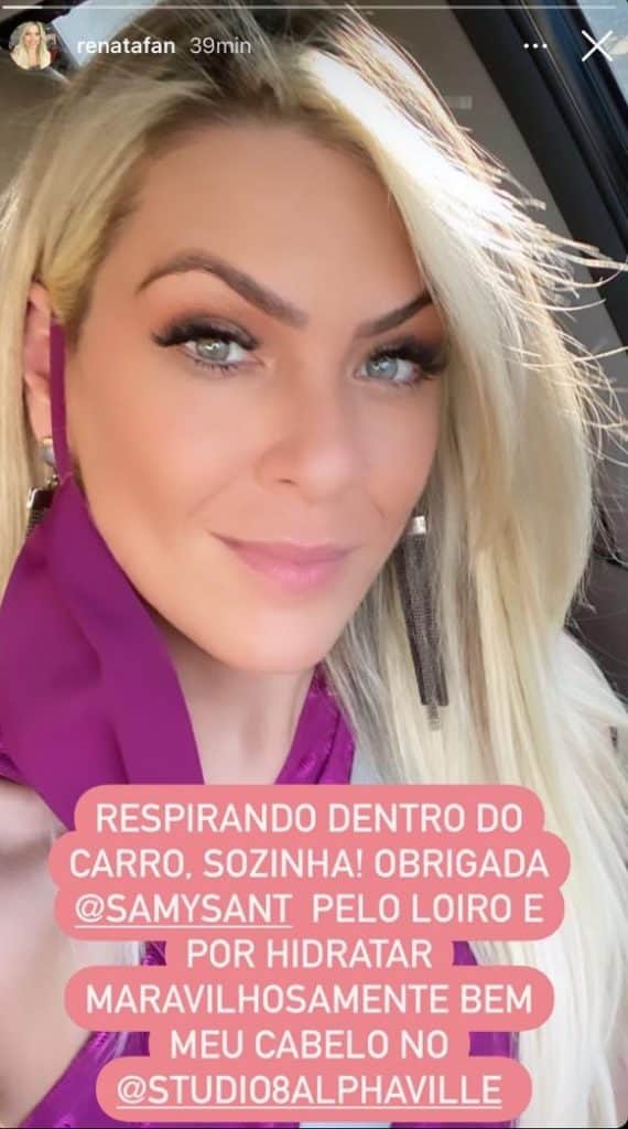 Renata Fan faz desabafo e agradece pelo tratamento no cabelo (Foto: Reprodução/Instagram) Renata Fan faz desabafo e agradece pelo tratamento no cabelo (Foto: Reprodução/Instagram)