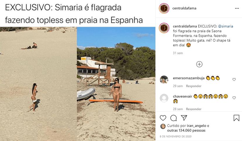 Simaria surpreendeu ao deixar os seios completamente à mostra (Foto: Reprodução) Simaria surpreendeu ao deixar os seios completamente à mostra (Foto: Reprodução)