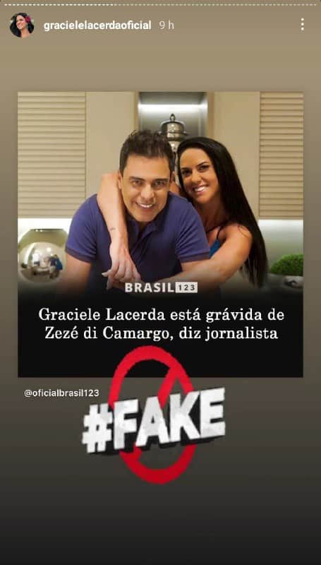 Graciele Lacerda negou notícia sobre gravidez com Zezé Di Camargo (Foto: Reprodução) Graciele Lacerda negou notícia sobre gravidez com Zezé Di Camargo (Foto: Reprodução)