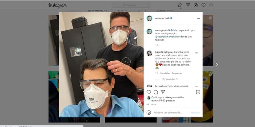 Celso Portiolli se preparando para gravações (Reprodução) Celso Portiolli se preparando para gravações (Reprodução)
