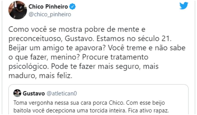 Chico responde preceituosos, mas não perde a classe (Foto: Reprodução) Chico responde preceituosos, mas não perde a classe (Foto: Reprodução)