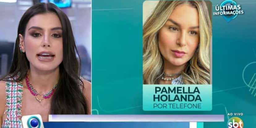 Pamella Holanda fala com exclusividade com apresentadores do "Fofocalizando" (Reprodução) Pamella Holanda fala com exclusividade com apresentadores do "Fofocalizando" (Reprodução)