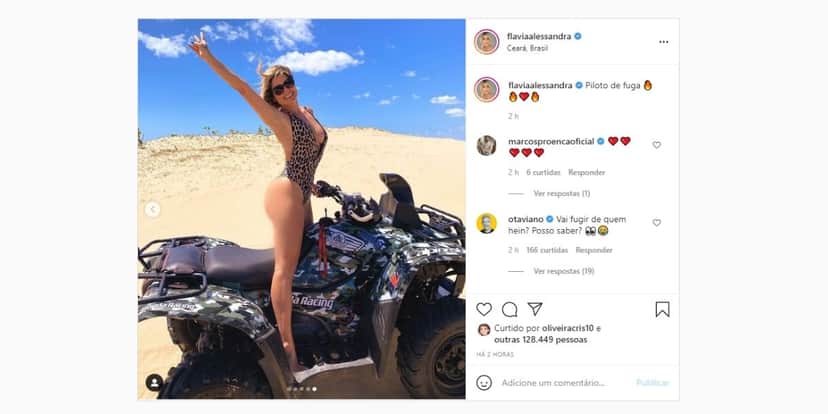 Flávia Alessandra esbanja boa forma enquanto senta em automóvel (Reprodução) Flávia Alessandra esbanja boa forma enquanto senta em automóvel (Reprodução)