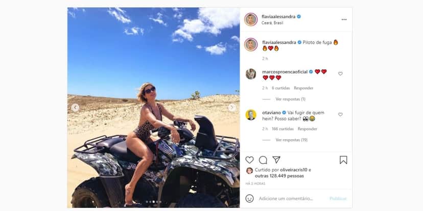 Flávia Alessandra esbanja boa forma enquanto senta em automóvel (Reprodução) Flávia Alessandra esbanja boa forma enquanto senta em automóvel (Reprodução)