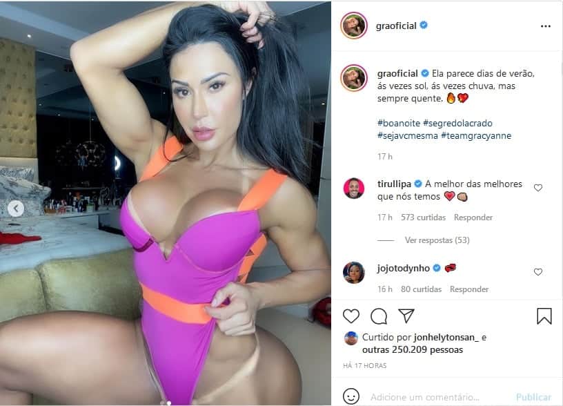 Gracyanne Barbosa deixou os seios e bunda em evidência (Imagem: Reprodução) Gracyanne Barbosa deixou os seios e bunda em evidência (Imagem: Reprodução)