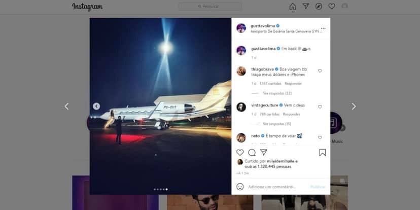 Gusttavo Lima compra jatinho particular de R$ 180 milhões (Reprodução) Gusttavo Lima compra jatinho particular de R$ 180 milhões (Reprodução)