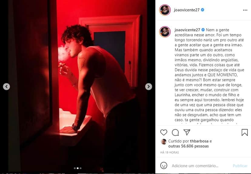 João Vicente assume sentimentos por amigo nas redes sociais (Reprodução) João Vicente assume sentimentos por amigo nas redes sociais (Reprodução)