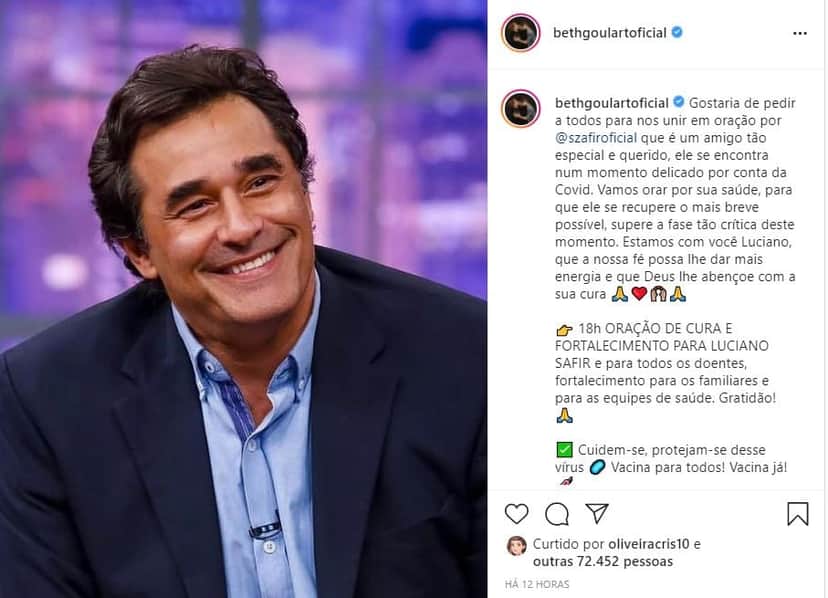 Beth Goulart manda recado para Luciano Szafir (Reprodução) Beth Goulart manda recado para Luciano Szafir (Reprodução)