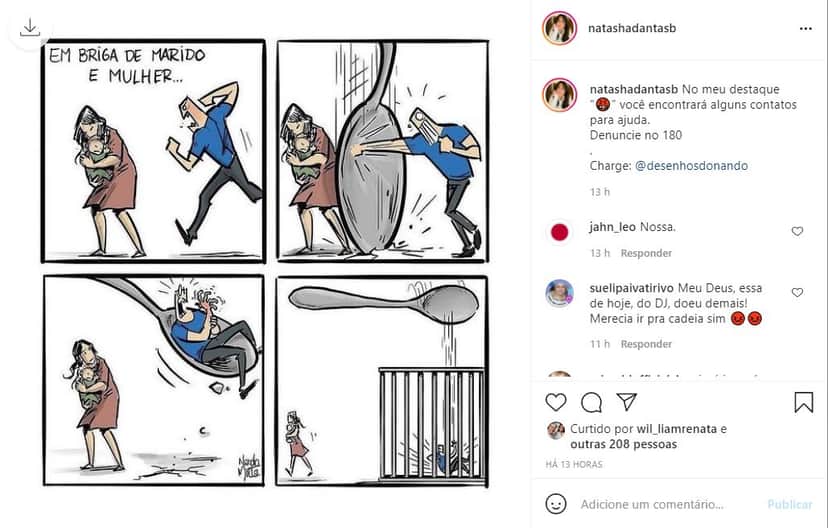 Natasha Dantas, esposa de William Bonner, manda recado sobre agressão (Reprodução) Natasha Dantas, esposa de William Bonner, manda recado sobre agressão (Reprodução)