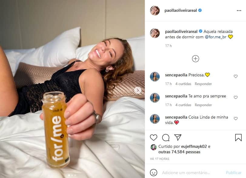 Paolla Oliveira surge tomando shot para relaxar antes de dormir (Imagem: Reprodução) Paolla Oliveira surge tomando shot para relaxar antes de dormir (Imagem: Reprodução)