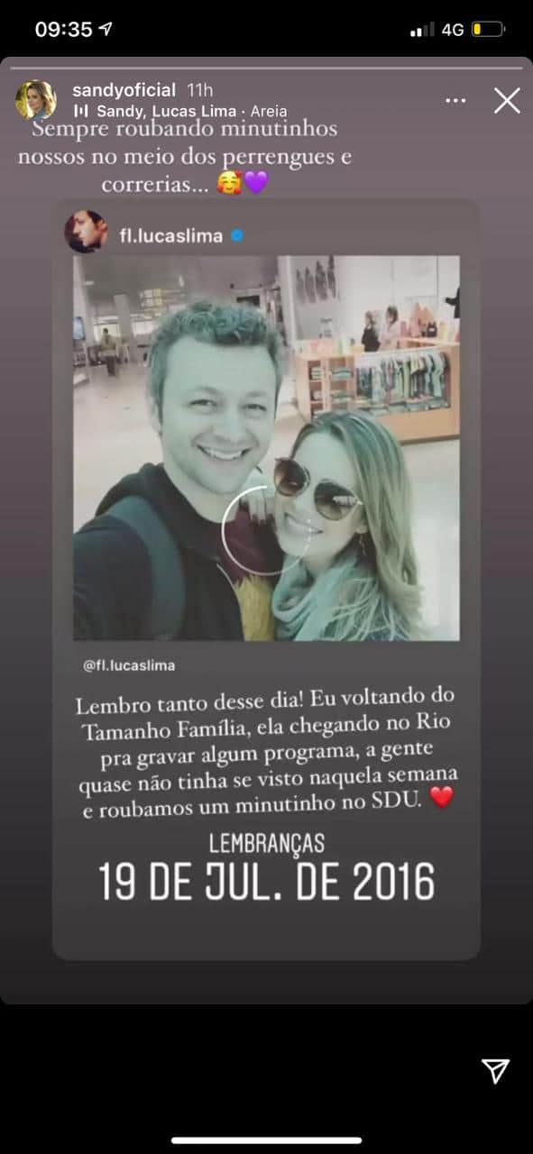 Sandy confessa que mesmo em tempos difíceis com Lucas Lima o amor prevalece (Reprodução) Sandy confessa que mesmo em tempos difíceis com Lucas Lima o amor prevalece (Reprodução)