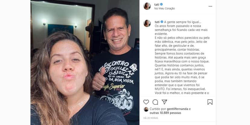 Jornalista do 'Encontro', da Globo, Tati Machado anuncia morte irreparável do pai (Reprodução) Jornalista do 'Encontro', da Globo, Tati Machado anuncia morte irreparável do pai (Reprodução)
