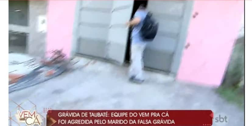 Marido de Verônica ataca repórter do SBT (Reprodução) Marido de Verônica ataca repórter do SBT (Reprodução)