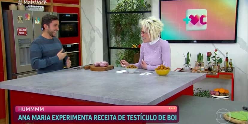 "Olha o testículo", Ana Maria enlouquece, sai correndo em meio aos estúdios e escandaliza ao vivo: "Tá duro" "Olha o testículo", Ana Maria enlouquece, sai correndo em meio aos estúdios e escandaliza ao vivo: "Tá duro"