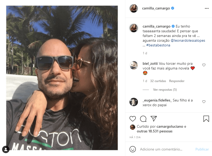 Camilla Camargo posou com o marido, Leonardo Lessa (Foto: Reprodução) Camilla Camargo posou com o marido, Leonardo Lessa (Foto: Reprodução)