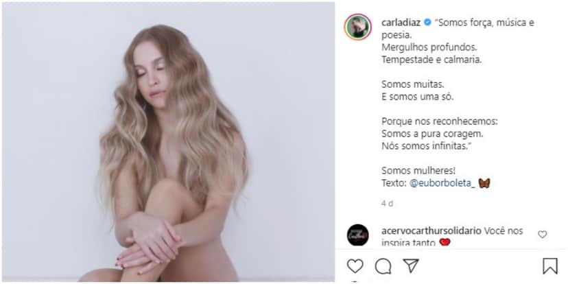 Carla Díaz publicou foto no Instagram Carla Díaz publicou foto no Instagram