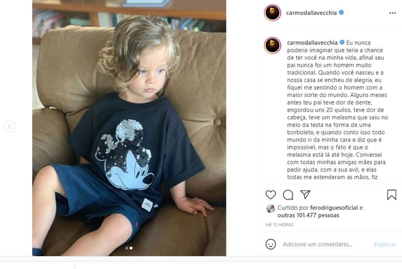 Pedro é filho de Carno com o autor João Emanuel Carneiro (Reprodução) Pedro é filho de Carno com o autor João Emanuel Carneiro (Reprodução)