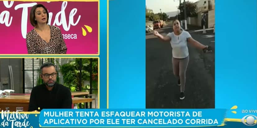Catia Fonseca vê mulher esfaqueando homem ao vivo na Band e fica aterrorizada aos gritos: "Chama a polícia" Catia Fonseca vê mulher esfaqueando homem ao vivo na Band e fica aterrorizada aos gritos: "Chama a polícia"