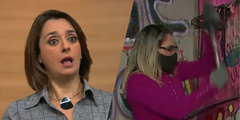 Catia Fonseca foge dos estúdios da Band e é flagrada tentando beijar sapo diante das câmeras: "Que delícia" Catia Fonseca foge dos estúdios da Band e é flagrada tentando beijar sapo diante das câmeras: "Que delícia"