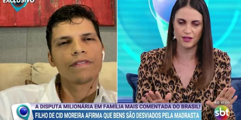 Apresentadora detona entrevista com filho de Cid Moreira (Reprodução) Apresentadora detona entrevista com filho de Cid Moreira (Reprodução)