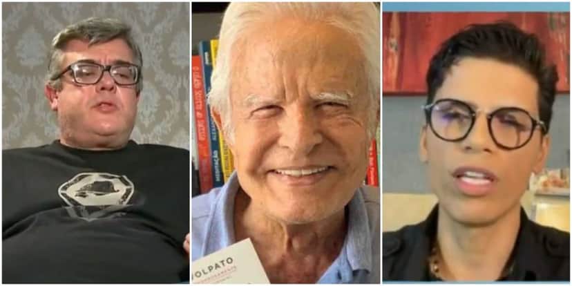 Cid Moreira está entre a cruz e a espada com filhos - Foto: Montagem Cid Moreira está entre a cruz e a espada com filhos - Foto: Montagem