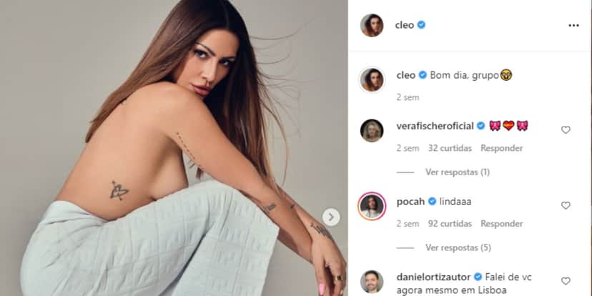 Cleo postou foto ousada nas redes sociais e viralizou entre os seguidores (Foto: Reprodução) Cleo postou foto ousada nas redes sociais e viralizou entre os seguidores (Foto: Reprodução)