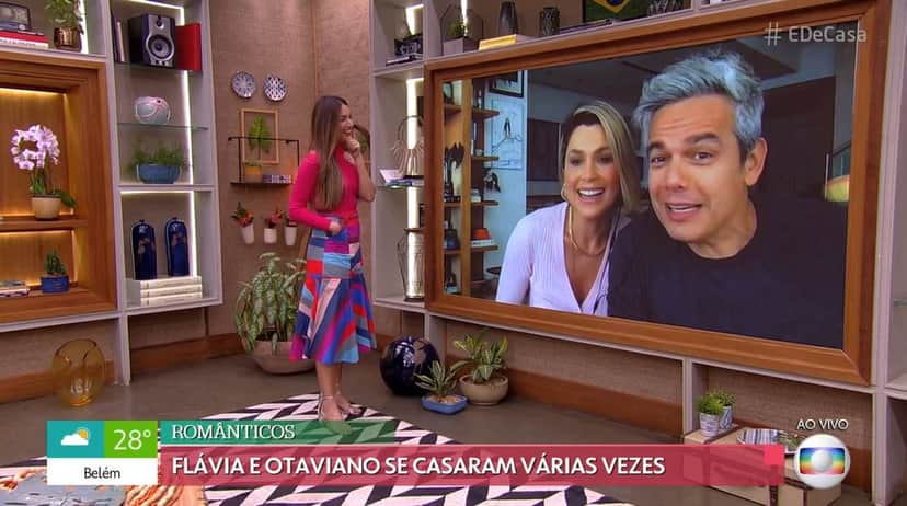 Flávia Alessandra e Otaviano Costa no "É de Casa" (Foto: Reprodução/TV Globo) Flávia Alessandra e Otaviano Costa no "É de Casa" (Foto: Reprodução/TV Globo)