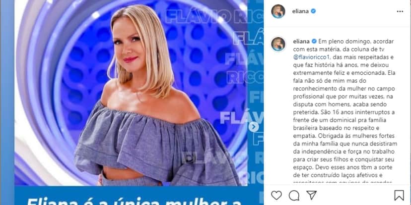 Eliana usou as redes sociais para expor sua luta na TV ao longo dos anos (Foto: Reprodução) Eliana usou as redes sociais para expor sua luta na TV ao longo dos anos (Foto: Reprodução)