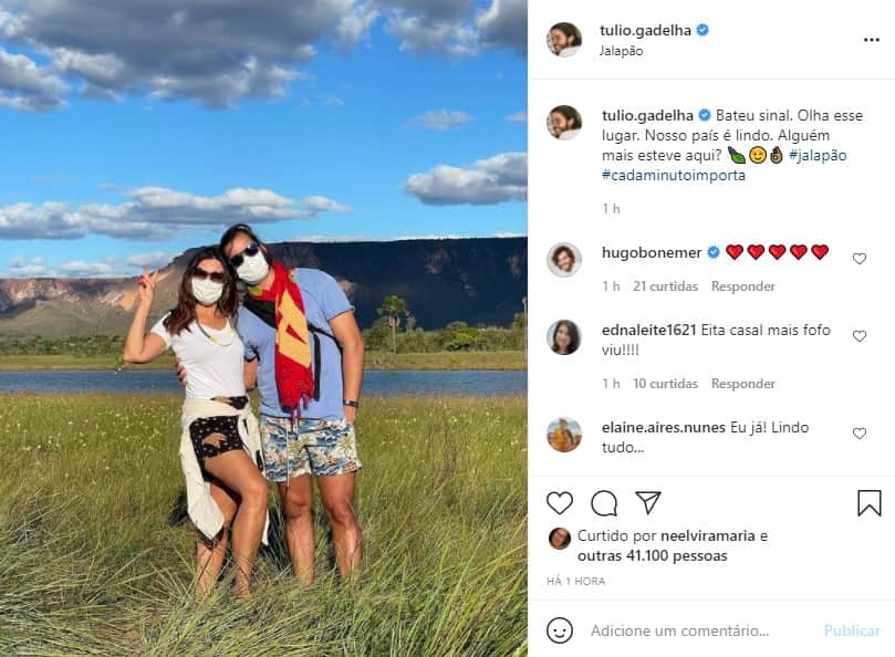 Fátima Bernardes exibe boa forma em viagem com Túlio Gadêlha (Foto: Reprodução) Fátima Bernardes exibe boa forma em viagem com Túlio Gadêlha (Foto: Reprodução)