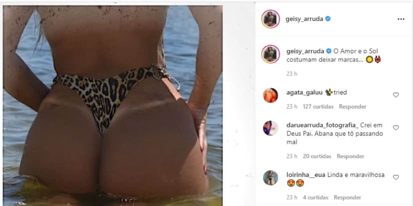 Geisy Arruda vira de costas, atola fio-dental e escandaliza com zoom em parte gigante molhadinha: "Passando mal" Geisy Arruda vira de costas, atola fio-dental e escandaliza com zoom em parte gigante molhadinha: "Passando mal"