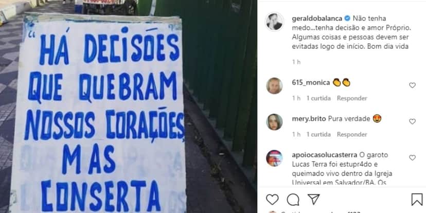 Geraldo Luís, após confirmar relacionamento, tem fim anunciado e desmorona em anúncio: "Quebram nossos corações" Geraldo Luís, após confirmar relacionamento, tem fim anunciado e desmorona em anúncio: "Quebram nossos corações"