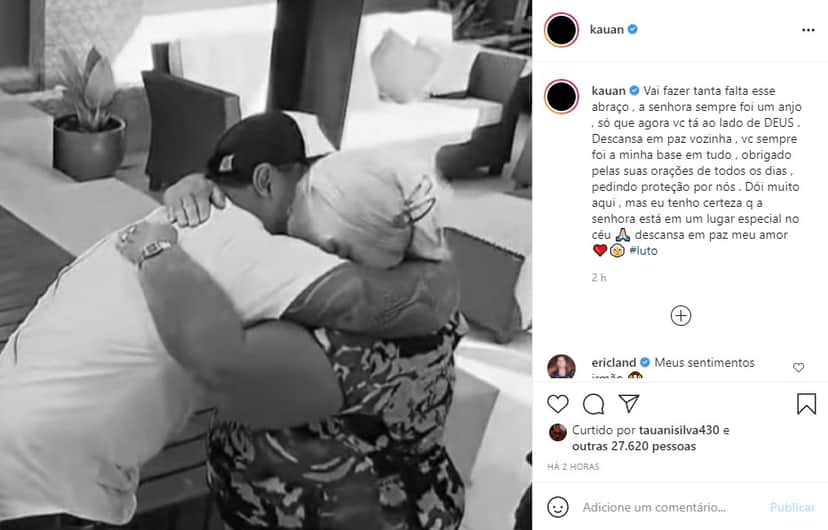 Kauan fez um post dando seu último adeus a familiar (Foto: Reprodução)
