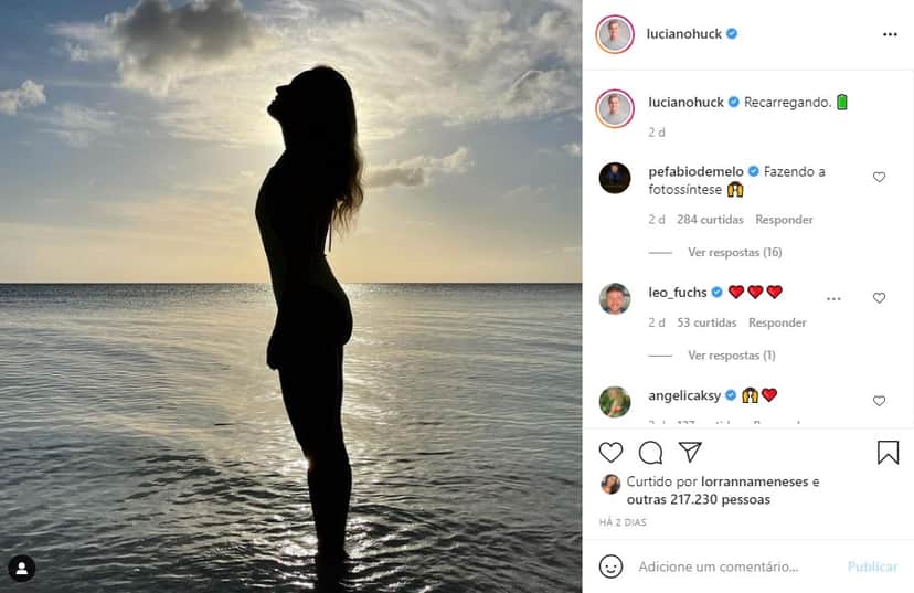 Luciano Huck compartilha foto da esposa e fãs veem o inimaginável (Foto: Reprodução) Luciano Huck compartilha foto da esposa e fãs veem o inimaginável (Foto: Reprodução)