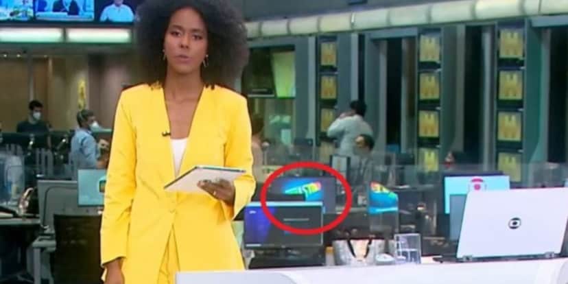 Fantasma de Faustão aparece ao vivo para Maju Coutinho (Foto: Reprodução) Fantasma de Faustão aparece ao vivo para Maju Coutinho (Foto: Reprodução)