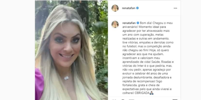 "Chegou ao fim", Renata Fan se despede em anúncio oficial e confirma nova fase, após quebra-pau com Denílson "Chegou ao fim", Renata Fan se despede em anúncio oficial e confirma nova fase, após quebra-pau com Denílson