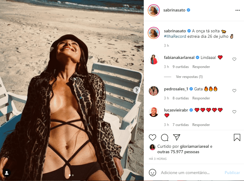 Sabrina Sato sensualizou e arrancou elogios (Foto: Reprodução/ Instagram) Sabrina Sato sensualizou e arrancou elogios (Foto: Reprodução/ Instagram)