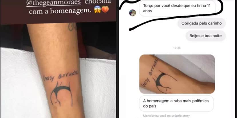 Fã tatua raba de Geisy Arruda no braço (Foto: Reprodução) Fã tatua raba de Geisy Arruda no braço (Foto: Reprodução)