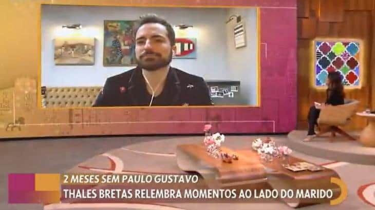 Thales Bretas lamenta dois meses sem Paulo Gustavo - Foto: Reprodução/TV Globo Veja mais em: https://natelinha.uol.com.br/televisao/2021/07/05/viuvo-de-paulo-gustavo-lamenta-dois-meses-sem-ator-e-relembra-traumas-166326.php Thales Bretas lamenta dois meses sem Paulo Gustavo - Foto: Reprodução/TV Globo Veja mais em: https://natelinha.uol.com.br/televisao/2021/07/05/viuvo-de-paulo-gustavo-lamenta-dois-meses-sem-ator-e-relembra-traumas-166326.php