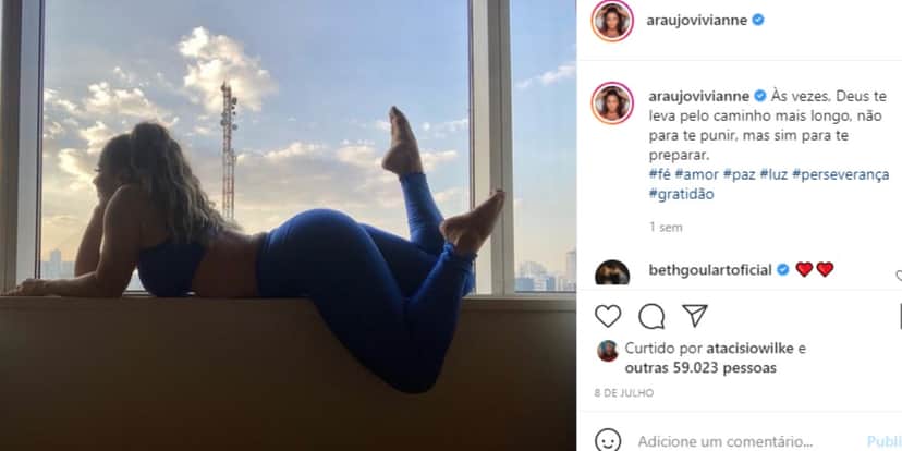 Viviane Araújo encanta com foto sensuaç nas redes sociais (Foto: Reprodução)