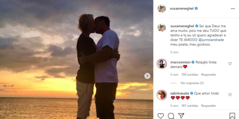 Xuxa postou foto estranha com Junno Andrade (Foto: Reprodução) Xuxa postou foto estranha com Junno Andrade (Foto: Reprodução)