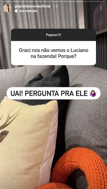 Graciele Lacerda responde sobre Luciano Camargo (Foto: Reprodução/ Instagram) Graciele Lacerda responde sobre Luciano Camargo (Foto: Reprodução/ Instagram)