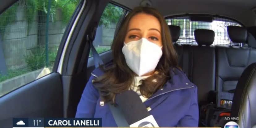 Carol Ianelli sofreu acidente de carro com sua equipe de reportagem momentos antes de entrar ao vivo no Bom Dia SP (Imagem: Reprodução) Carol Ianelli sofreu acidente de carro com sua equipe de reportagem momentos antes de entrar ao vivo no Bom Dia SP (Imagem: Reprodução)