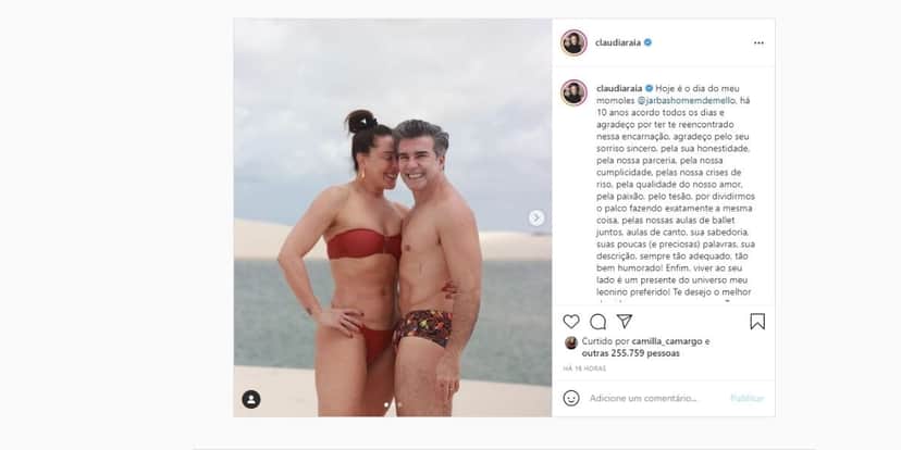 Claudia Raia expõe marido nas redes sociais (Reprodução) Claudia Raia expõe marido nas redes sociais (Reprodução)