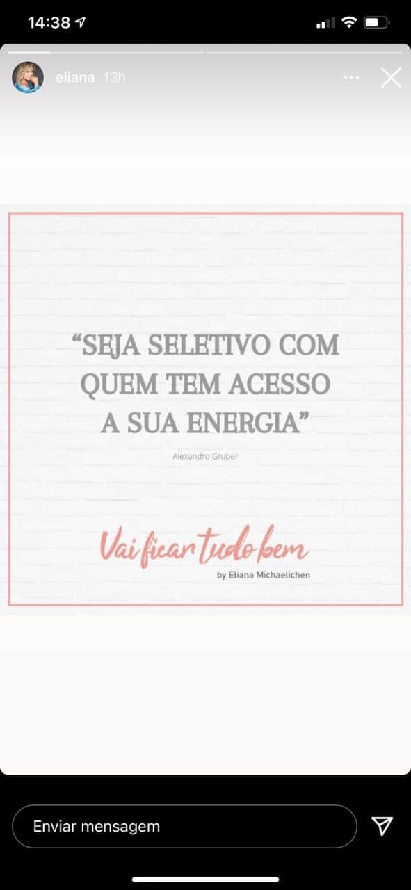 Eliana manda recado para seus seguidores (Reprodução) Eliana manda recado para seus seguidores (Reprodução)