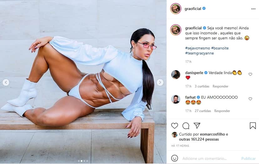 Gracyanne Barbosa com barriga durinha (Imagem: Reprodução) Gracyanne Barbosa com barriga durinha (Imagem: Reprodução)